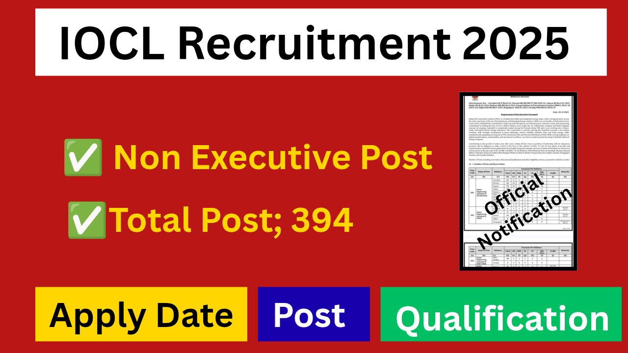 IOCL Non Executive Personal Recruitment 2025